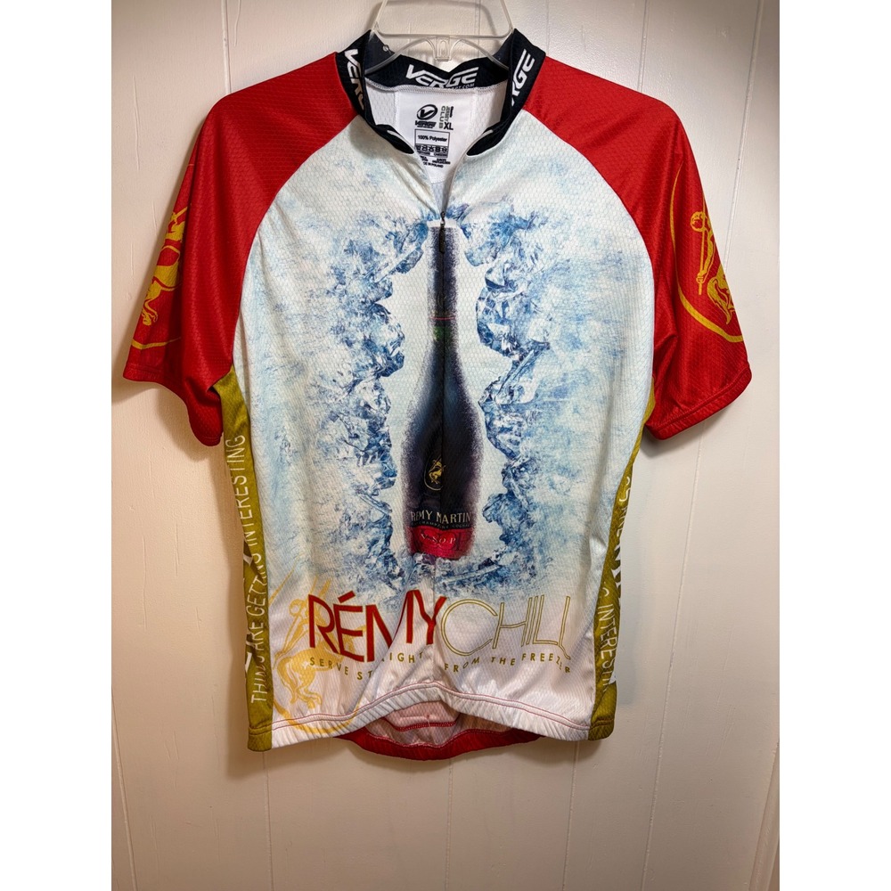 Verge Remy Martin Remy Chill Cycling Jersey Mens XL Red White Short Sleeve Zip